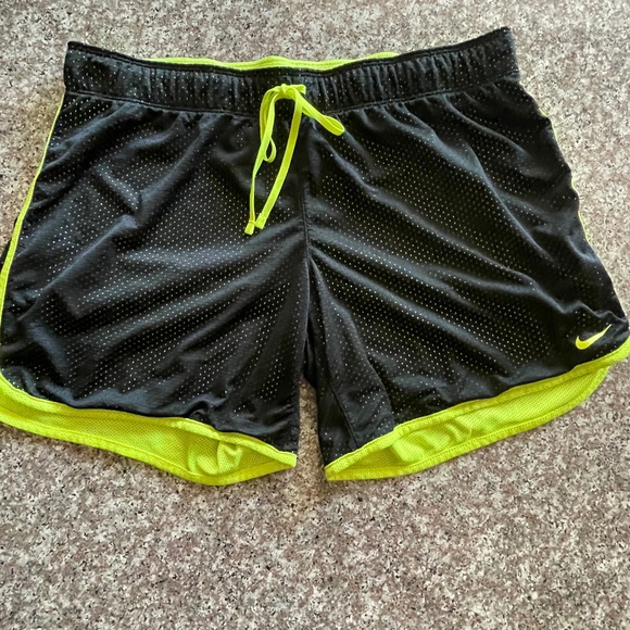 Nike Pants - Women's Nike Drill Mesh Training Shorts Size Large Black Neon Yellow